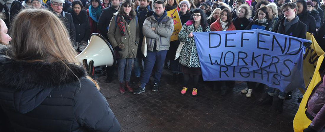 WarwickSU.com prompts users to complete their profiles and lists several active campaigns, including #EndPeriodPoverty, Black History Month, the Decolonise Project, and initiatives focused on safety, health, and awareness.